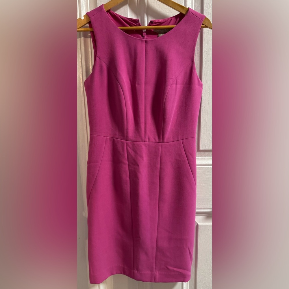 Banana Republic Pink Sheath Dress Size 6 Fuchsia Sleeveless Work Career